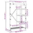 thumbnail image 2 of vidaXL Wardrobe 43.3"x17.7"x66.9" Bamboo, 2 of 10