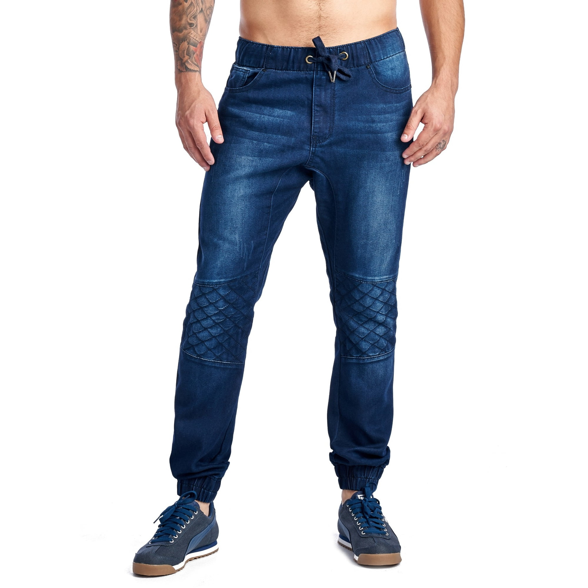 A Men's Denim Pant Jogger Styling Fit Dark Blue 2X-Large Walmart.com