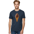 thumbnail image 2 of Chocolate-Ice-Cream-Cone Mens Graphic Tee, 100% Cotton, Casual Summer Wear, 2 of 2