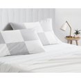 thumbnail image 2 of Premium 400TC Luxury Chex Fitted Sheet 3 Piece Set - Soft 100% Egyptian Cotton with 12" Inch Deep Pocket Box Pattern Fitted Bottom Sheets & Pillowcases - White & Light Grey Solid, Twin-XL Size., 2 of 4