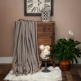 thumbnail image 4 of Parkland Collection Jax 67x52" Stripe Cotton Fabric Throw Blanket in Brown/Beige, 4 of 4