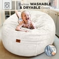 thumbnail image 5 of CordaRoy's Faux Fur Convertible Bean Bag Chair, Full Classic, White, 5 of 10