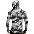 thumbnail image 5 of Men's Tropical Palm Tree Print Fishing Hoodie, Long Sleeve UPF 50+ Sun Protection Shirt with Built-in Face Mask and Thumbholes Black L, 5 of 9