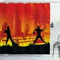 thumbnail image 1 of Ambesonne Teen Room Shower Curtain, Baseball in the City, 69"Wx70"L, Red Yellow Black, 1 of 3