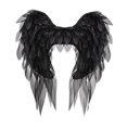 thumbnail image 3 of Accesorios de disfraz de alas de ángel para cosplay para fiestas temáticas de Halloween y festivales. Negro, 3 of 8