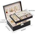 thumbnail image 4 of Gogcaro Jewelry Box Organizer for Women, Jewelry Organizers 2 Layer Jewelry Storage Box PU Leather with Lock for Women Girls Rings Earrings Necklace Bracelets, Black, 4 of 7