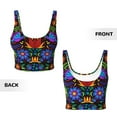 thumbnail image 5 of Haiem Colorful Floral Pattern Womens Sports Bra - U Neck Padded Low Impact Yoga Bra Workout Crop Top Gym Moisture-Wicking Workout Vest -Medium, 5 of 9