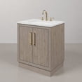 thumbnail image 4 of Water Creation 30" Wood Single Bathroom Vanity in Gray Oak and Gold, 4 of 10