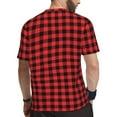 thumbnail image 2 of Wukai Buffalo Plaid Red Black Print Men's Short-Sleeved Mesh T-Shirt,Quick-Dry Short Sleeve Workout T-Shirt-X-Small, 2 of 8