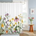 thumbnail image 4 of Shower Curtain Spring Floral Shower Curtains for Bathroom Decor, Waterproof Polyester Shower Curtain Set with Hooks, Standard Size 72" x 72" Wildflowers Leaves Plant, 4 of 9