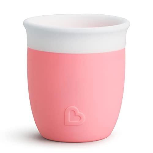 Munchkin C'est Silicona! Copa de entrenamiento abierta para bebés y niños pequeños 4 meses +, 2 onzas, coral