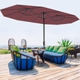 thumbnail image 1 of 13ft grande patio umbrella: outdoor con easy crank handle, durable weather - resistant fabric y uv protection para pool, lawn y garden (wine red, without base), 1 of 6