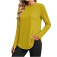 thumbnail image 3 of Aboser Long Sleeve Tops for Juniors Womens T Shirts Fitted Casual Basic Tee Breathable Crew Neck Base Layers Comfy Soft Plain Shirt, 3 of 8