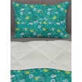 thumbnail image 3 of Floral Comforter & Sham Bedding Set, Botanical Pattern Colorful Meadow Flowers and Flying Butterflies, 3 pcs Duvet Set Microfiber Filling Quilt, 5 Sizes, Dark Seafoam and Multicolor, by Ambesonne, 3 of 4