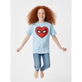 thumbnail image 4 of Spider-Man Girls Heart Eyes Graphic Tee with Short Sleeves, Sizes 4-16, 4 of 5