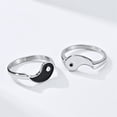 thumbnail image 3 of PAURO Unisex Stainless Steel Creative Yin Yang Gossip Stackable Wedding Ring Silver Size 12, 3 of 5