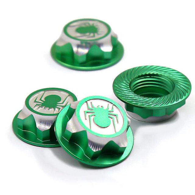 Cubierta de cubo de rueda de aluminio de 4 piezas Tuerca hexagonal de 17 mm para automóvil modelo Rc 1: 8, verde Afortunado Sencillez