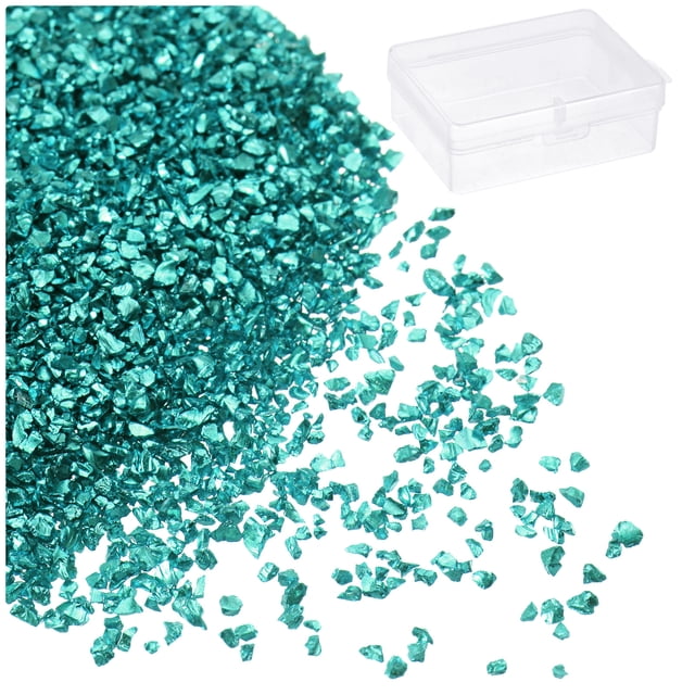 Unique Bargains 50g Crushed Glass Chips 1-3mm, Light Green