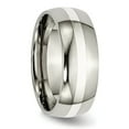 thumbnail image 6 of Titanium Sterling Silver Inlay 8mm Polished Band, 6 of 8