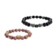 thumbnail image 1 of Pulseras para Pareja Hombre y Mujer LuckyLy, Piedras Naturales Labradorita o Rodonita, Modelo Remy rosa UNITALLA, 1 of 8