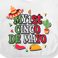 thumbnail image 4 of Inktastic My 1st Cinco De Mayo with Sombrero Red Chili Pepper Taco and Cactus Boys or Girls Baby Bib, 4 of 4