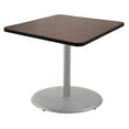 thumbnail image 4 of Hampden Furnishings Bennet Collection Steel Frame 36" Square Top, Round Base, 30" Height, Cafe Table Grey Frame/Mahogany Top, 4 of 5
