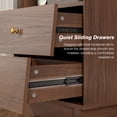 thumbnail image 5 of Night Stand With Charging Station, Mid Century Modern End Table, 19'' Wide Wood Bedside Table With 2 Storage Drawers For Bedroom, Walnut Brown, 5 of 10