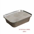 thumbnail image 1 of 10pcs Rectangulaire en Forme de Feuille d'Aluminium Jetables Casseroles Récipients Alimentaires à Emporter avec Couvercles en Aluminium, 1 of 1