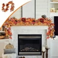 thumbnail image 2 of YIKA Halloween Decoration Holiday Door Hanging Fireplace Wreath Thanksgiving Pumpkin Maple Leaf Wicker Decoration Berry Decoration Halloween Maple Leaf Flower Halloween Indoor Decor, 2 of 9