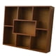 thumbnail image 3 of Estantería de pared de madera con diseño retro, organizador de exhibición de 7 compartimentos para oficina. Grande, 3 of 9