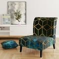 thumbnail image 5 of Designart "Yellow Cubes Over Blue Cosmic Background" Upholstered Modern Accent Chair - Arm Chair, 5 of 5