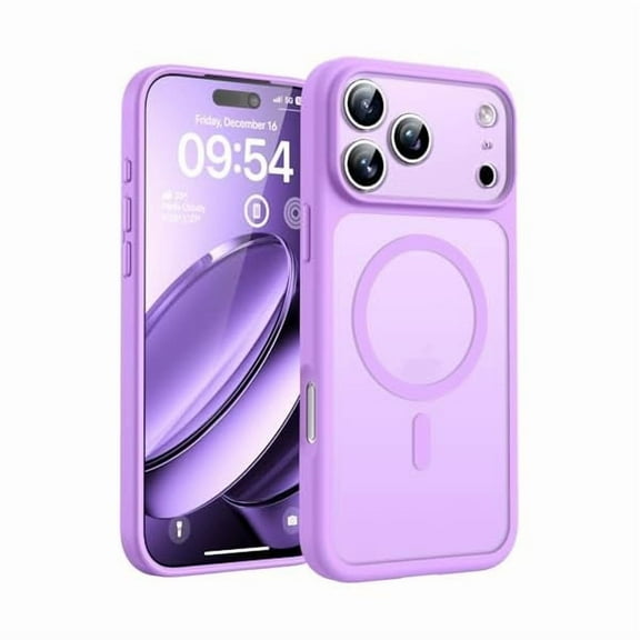 1997 for iPhone 17 Pro Max Case, Full Camera Protection, Built-in Magnetic Ring, Compatible with Magsafe Charger, Translucent Matte Phone Case for iPhone 17 ProMax 6.9 inch (Light Purple)