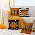 thumbnail image 5 of Fall Throw Pillow Covers 20x20 Set of 4 Thanksgiving Pumpkin Pillow Covers Orange Black Autumn Pillow Case Halloween Cushion Covers Outdoor Sofa Couch Home Decorations 20 Inch, 5 of 6