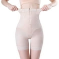 thumbnail image 3 of SWSMCLT Women's Seamless Waist Trainer Firm Compression Body Shaper Shorts Butt Lifter Shapewear Tummy Control Faja Shorts Underwear Postpartum Thigh Slimmer High Waist Cincher Nude Large, 3 of 5
