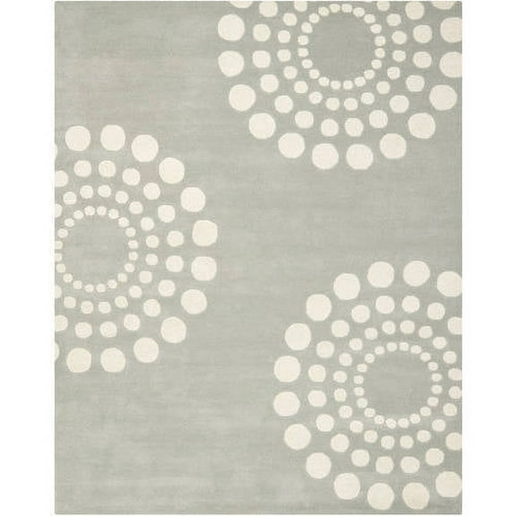 SAFAVIEH Soho Louise Polka Dots Wool Area Rug, Grey/Ivory, 6' x 6' Square
