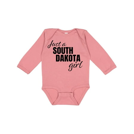 

Inktastic Just a South Dakota Girl Born and Raised Gift Baby Girl Long Sleeve Bodysuit