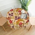 thumbnail image 2 of Leaf Fall Tablecloth Round 60 Inch Thanksgiving Tablecloth Circular Waterproof Maple Leaf Tablecloth Cloths Washable Polyester Tabletop Runner for Kitchen Party Picnic Dining Decor, 2 of 6