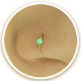 thumbnail image 1 of Thin 14k Gold Filled Tiny Nose Ring Hoop - 2 mm Green Opal piercing Nose Hoop - 24 gauge very Thin Nose Hoop Tiny Piercings Nose Rings hoop - Opal nos, 1 of 4