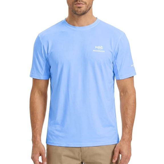 BASSDASH Men’s UPF 50 Sun Protection Fishing Shirt Short Sleeve UV T-Shirt
