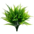 thumbnail image 2 of Artificial Ferns for Outdoors Fake Boston Fern Greenery Plants UV Resistant No Fade Faux Plastic Plants Shrubs for Garden Front Porch Window Box Outdoor Decoration, 2 of 5