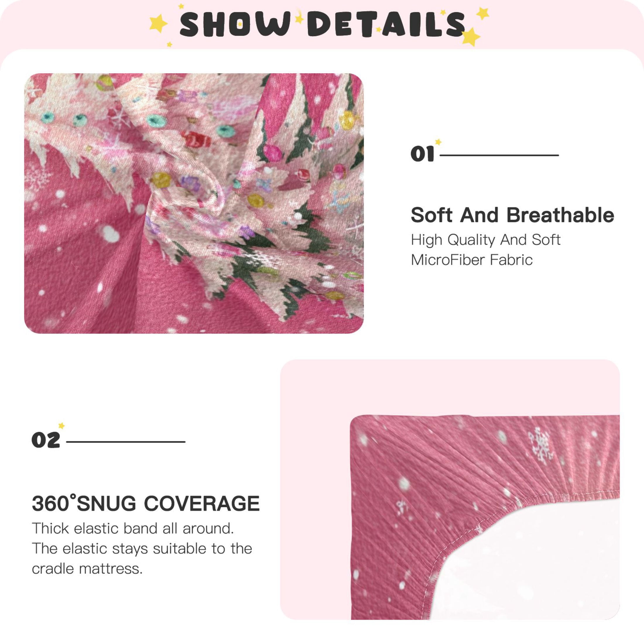 Baby Essentials 52”x 28”- Standard Cotton-like Modal Elastic- Twinkling Falling Snowflakes Design Crib Sheets for Newborns and Toddlers