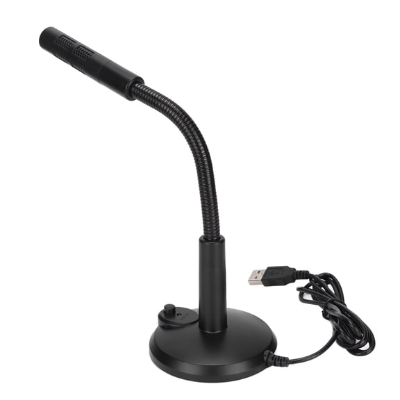 Riousery USB Desktop Microphone with Mute Button, Plug and Play Omnidirectional Condenser PC Laptop Mic for Gaming, Streaming, YouTube Recording, and Podcasts (55.1 inches / 140 cm Cable, Black)