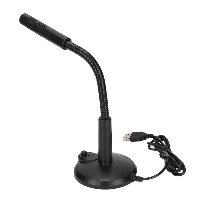 USB Computer Microphone, Omnidirectional Desktop Microphone Low Noise 360 Gooseneck Design Easy To Use For PC Laptop