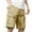 Khaki, variant on WRKEKC Mens Casual Shorts 100 Percent Cotton 5-Inch Shorts Thin Straight Leg Multiple Pockets Cargo Shorts with Relaxed Fit
