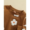 thumbnail image 5 of Qiylii 2Pcs Baby Girl Floral Print Tracksuit, Long Sleeve T shirt Tops + Pants, 5 of 9