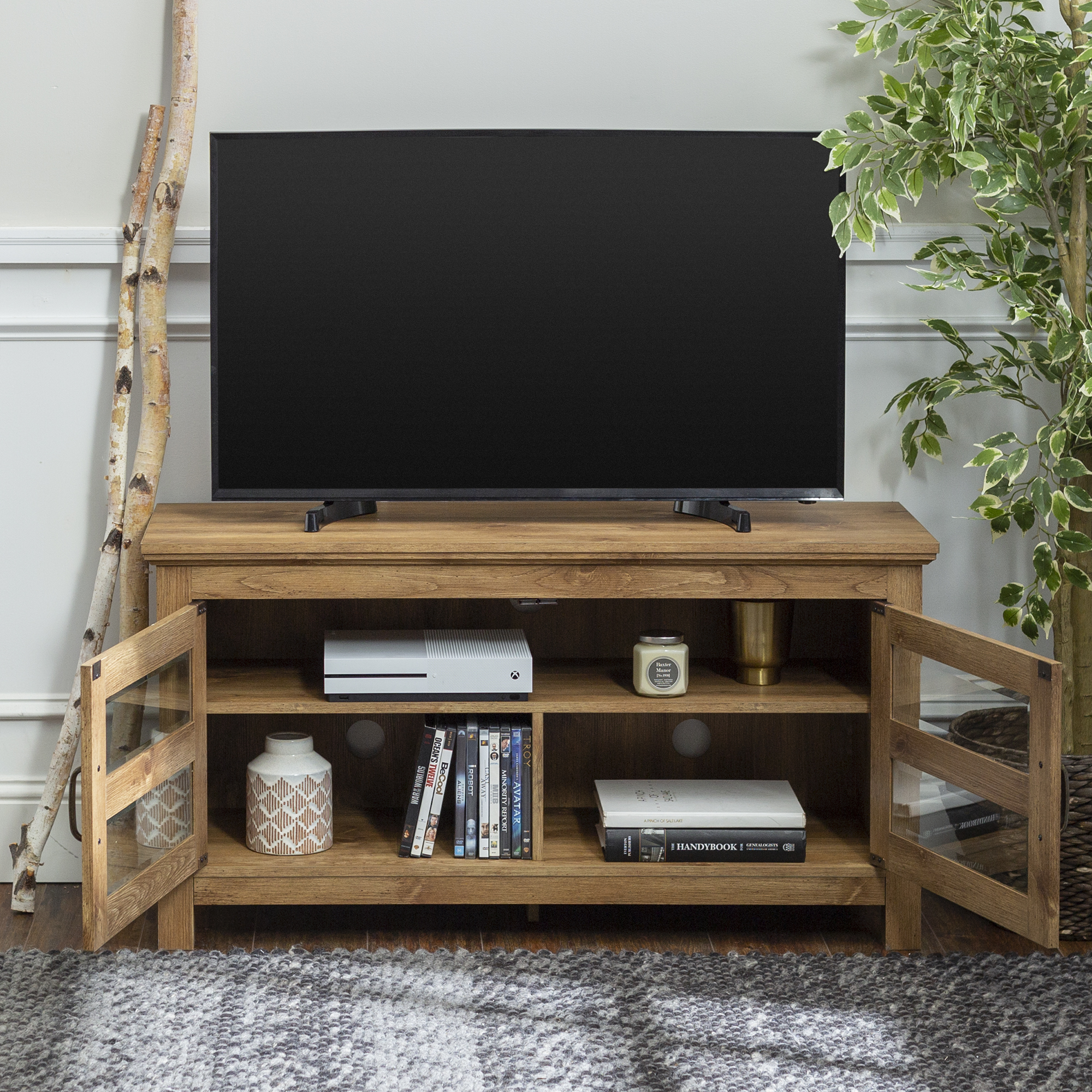 Transitional TV Stand for TVs up to 48", Barnwood