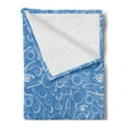 thumbnail image 2 of Eye Chart Soft Flannel Fleece Throw Blanket, Hand Drawn Shapes and Group of Optometry for Correct Vision Print, Cozy Plush for Indoor and Outdoor Use, 70" x 90", Azure Blue White, by Ambesonne, 2 of 5