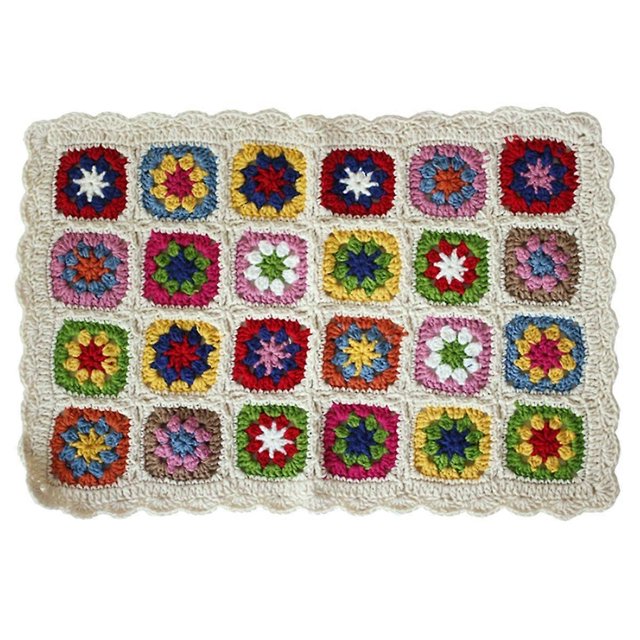 Handmade Knitted Crochet Crochet Yarn Mat Grandma Daisy Country Style Decorative Tablecloth Home Decor Accessories