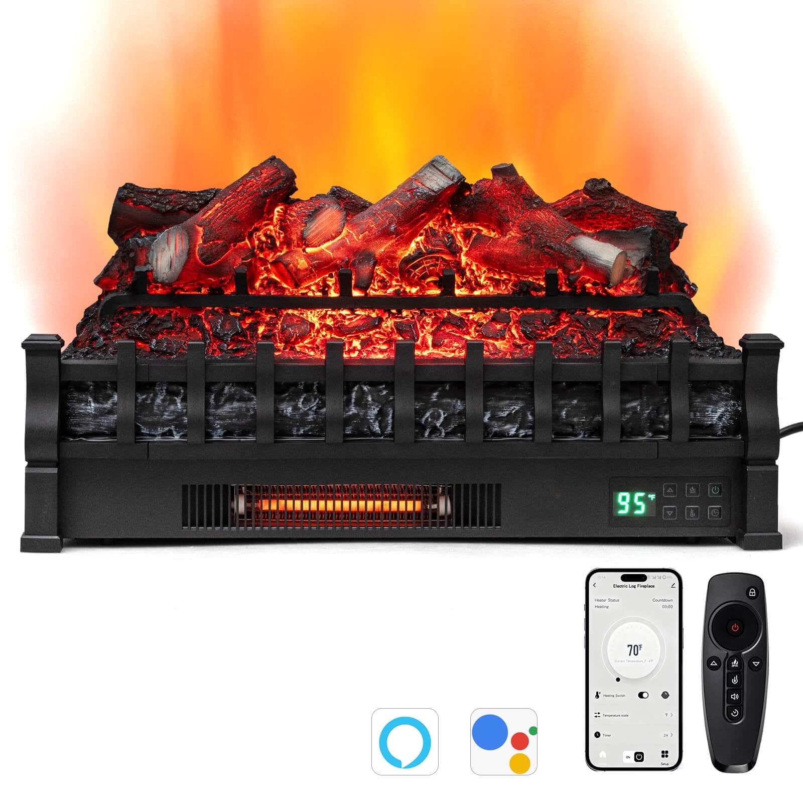 Duraflame DFI020ARU 20-in Smokeless Indoor Electric Fireplace Log