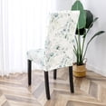thumbnail image 3 of Chair Covers for Dining Room Set of 4, Spandex Stretch Dining Room Chair Cover, Removable Washable Kitchen Parsons Chair Covers Seat Slipcovers, Green Floral, 3 of 6